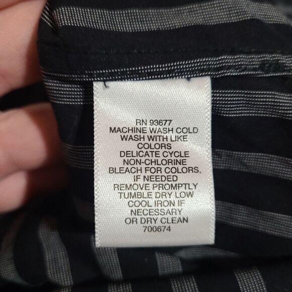 Claiborne Slim Fit Mens Striped Long Sleeve Button Up Shirt - Picture 5 of 5